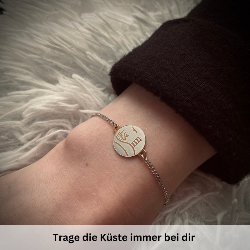 Armband aus Edelstahl mit Kutter & Leuchtturm