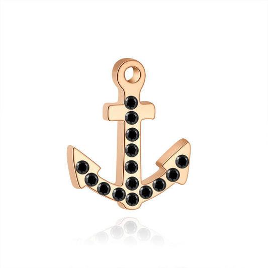 Charm Anker mit schwarzen Steinen (Lüttje-Charming)