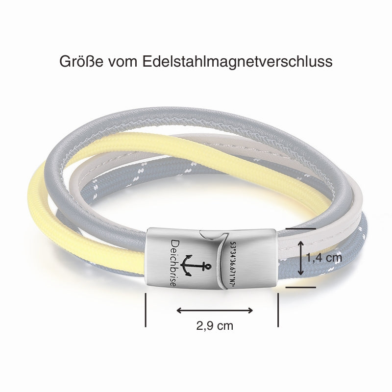 Leder-Segeltau Armband Oldenburg (Multistrang)
