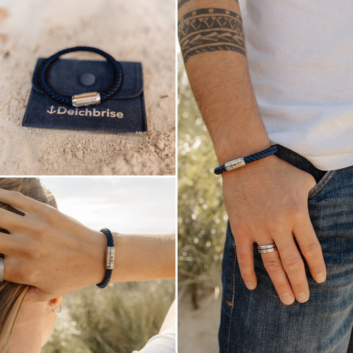 Leder- und Segeltau Armband Ubbo
