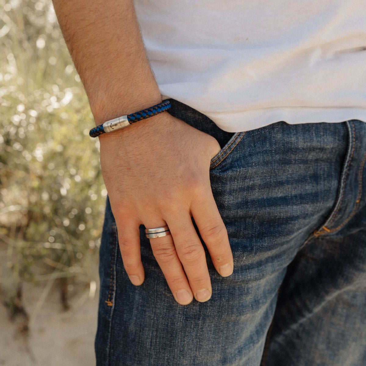 Leder- und Segeltau Armband Ubbo