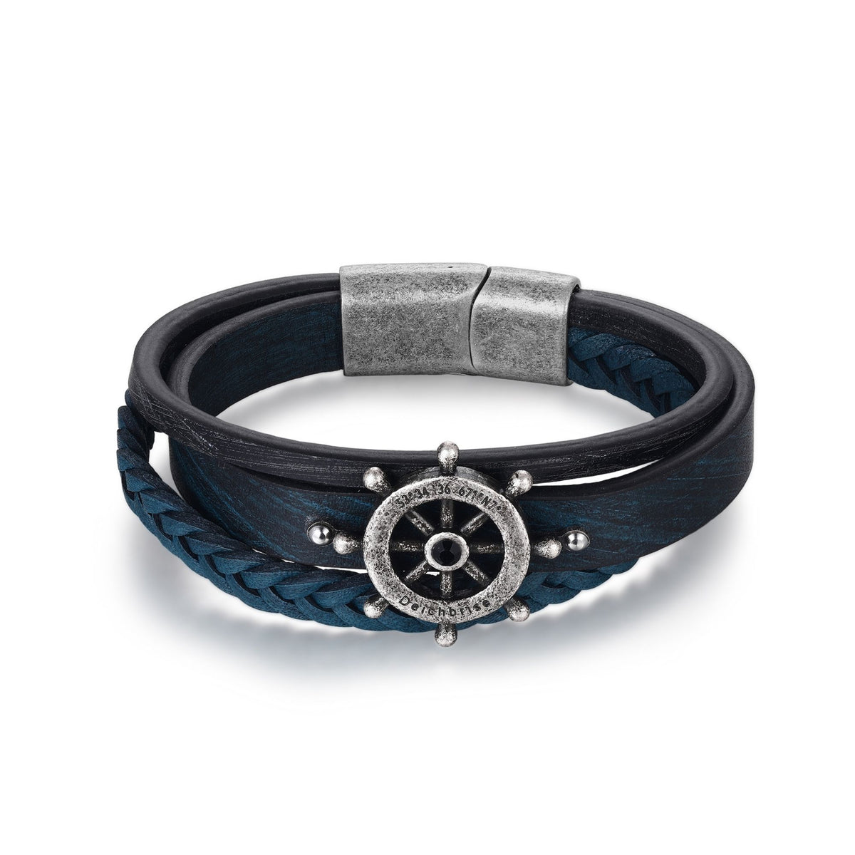 Leder Armband Steuermann (Multistrang) mit Steuerrad