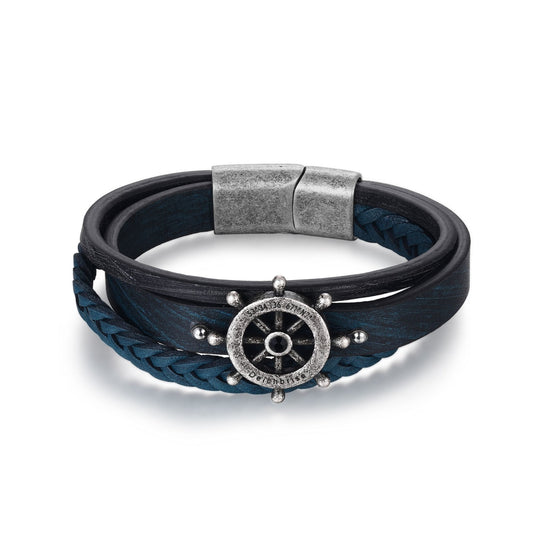 Leder Armband Steuermann (Multistrang) mit Steuerrad