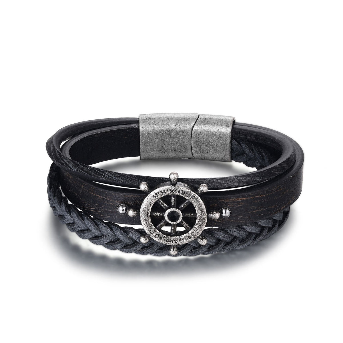 Leder Armband Steuermann (Multistrang) mit Steuerrad