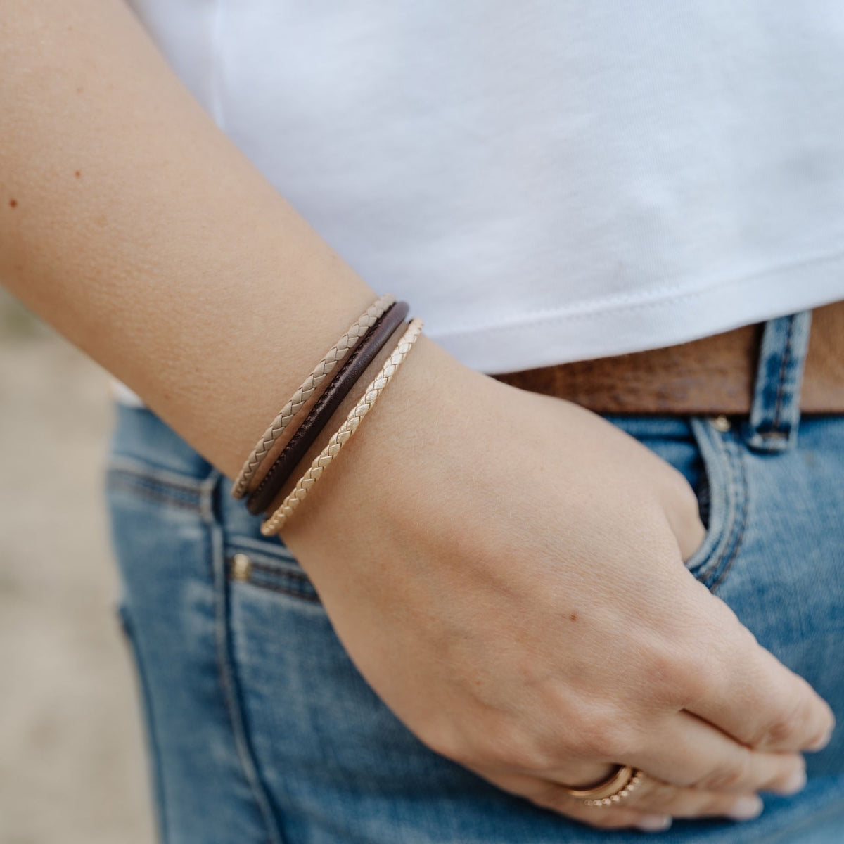 Leder Armband Dünenschlick (Multistrang)