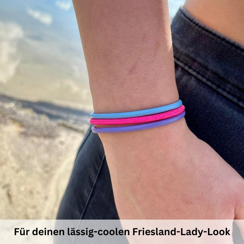 Leder & Segelseil Armband Friesland Lady (Multistrang)