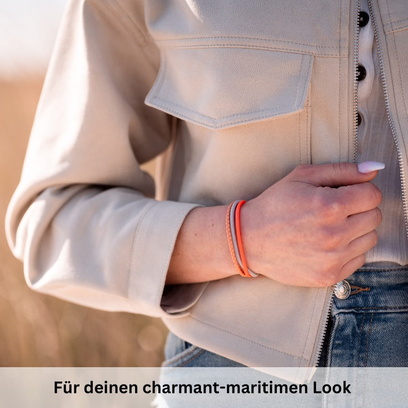 Leder & Segelseil Armband Lady Sunshine (Multistrang)