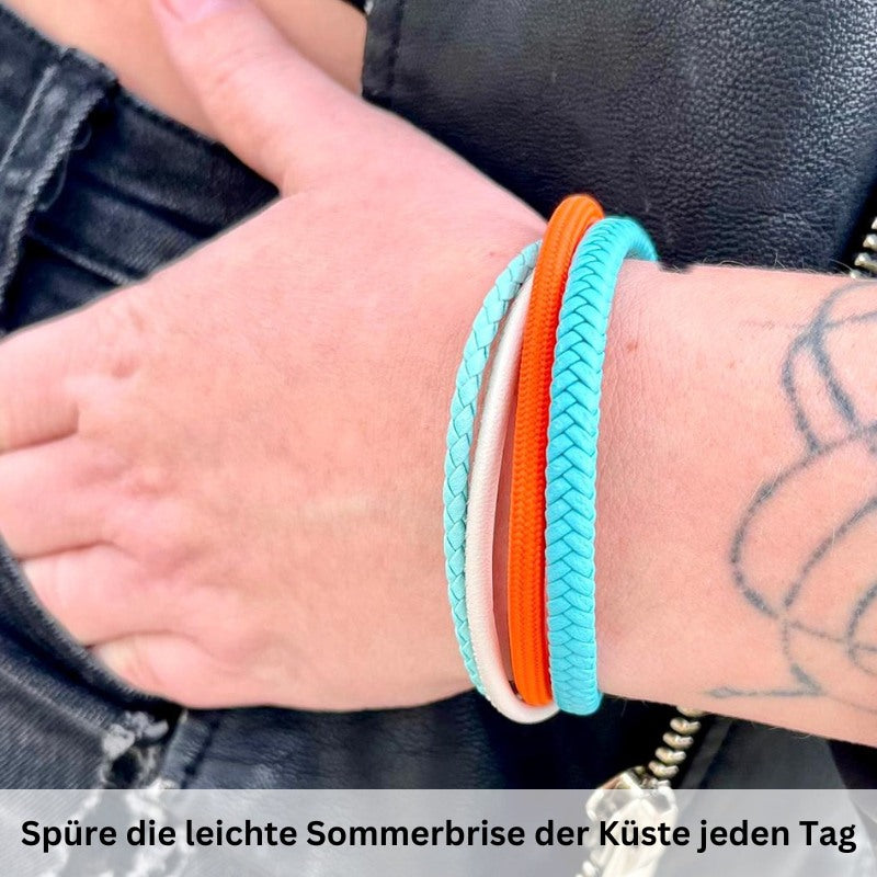 Leder & Segelseil Armband Sommerbrise (Multistrang)