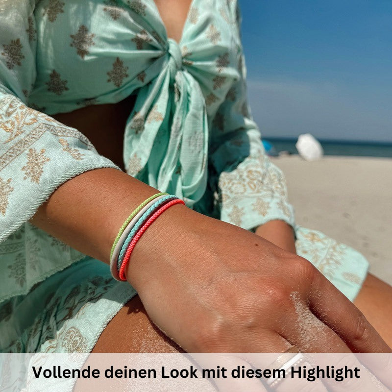 Leder & Segelseil Armband Boho Summer (Multistrang)