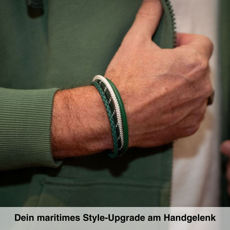 Leder & Segelseil Armband Bremen (Multistrang)