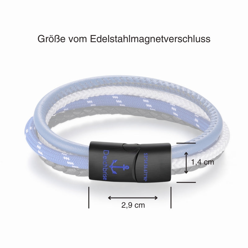 Leder & Segelseil Armband Hansestadt (Multistrang)