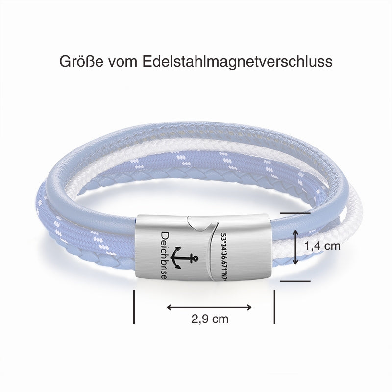 Leder & Segelseil Armband Maritimo (Multistrang)