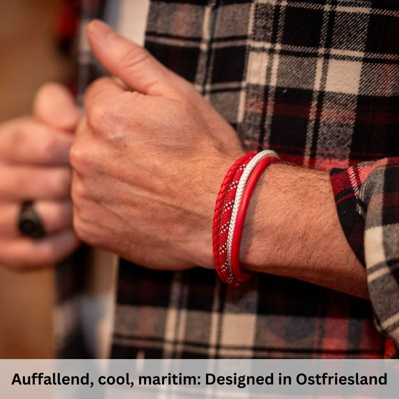 Leder & Segelseil Armband Rettungsleuchten (Multistrang)