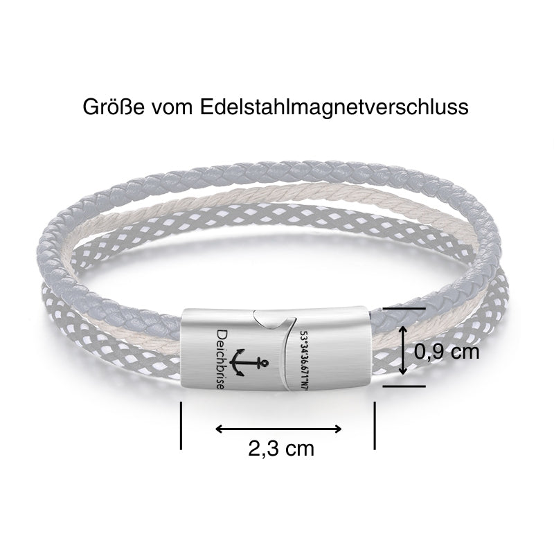 Leder & Segeltau Armband Düne (Multistrang)