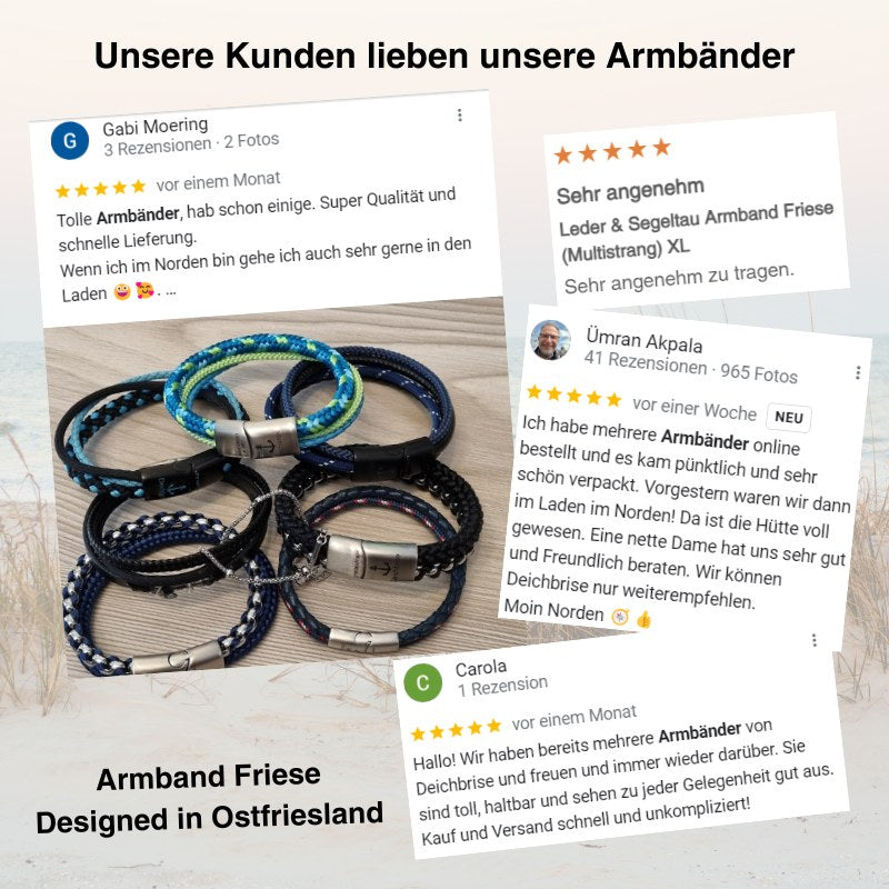 Leder & Segeltau Armband Friese (Multistrang)