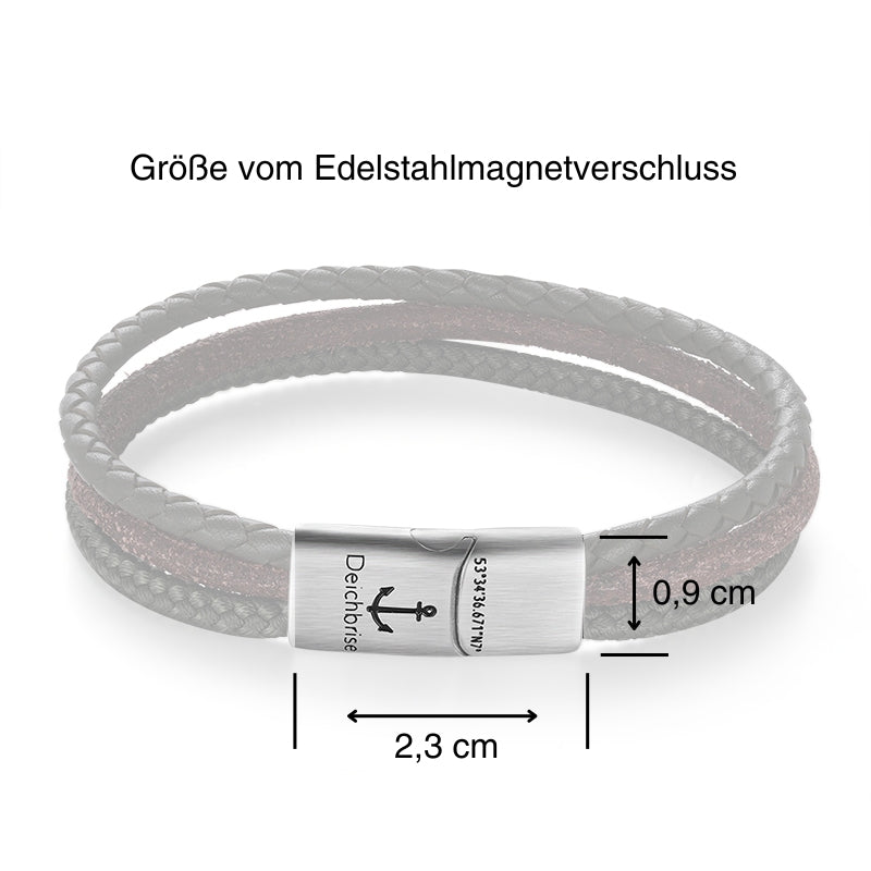 Leder & Segeltau Armband Küstenwind (Multistrang)