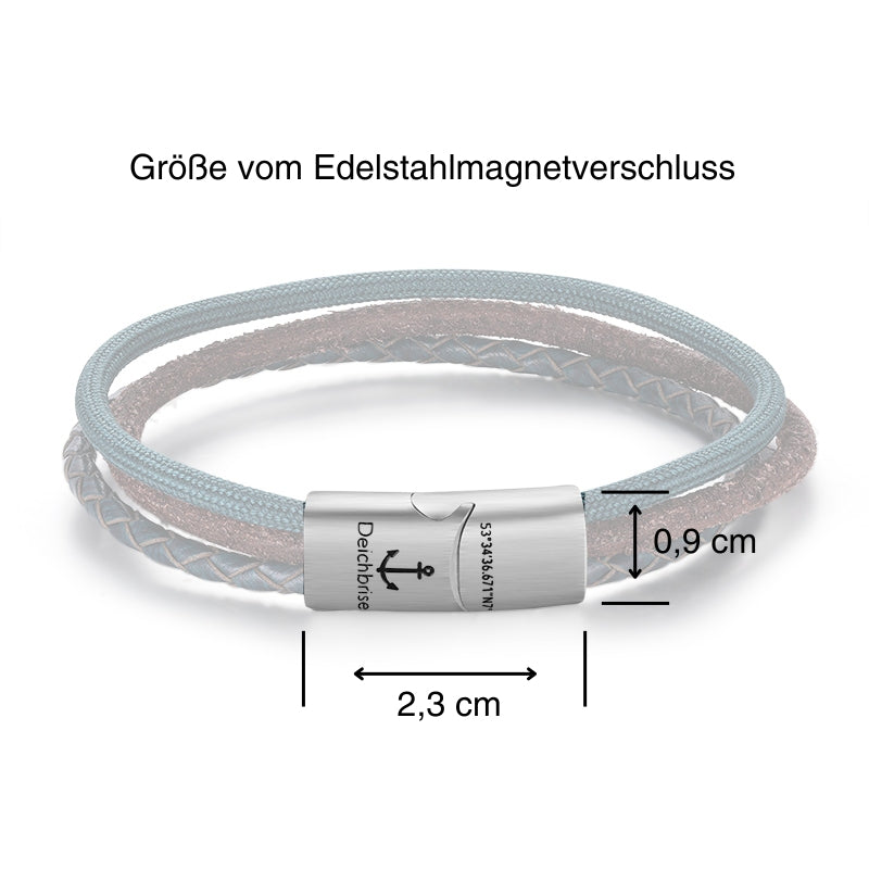 Leder & Segeltau Armband Schlick (Multistrang)
