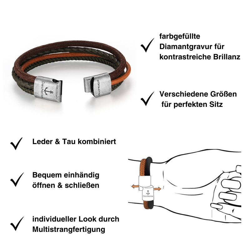 Leder & Segeltau Armband Steife Brise (Multistrang)