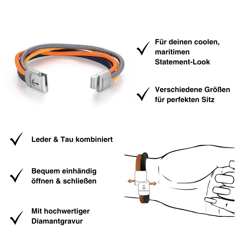 Leder & Segeltau Armband Warm Summer (Multistrang)