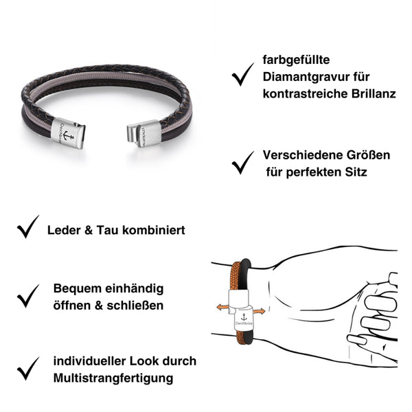 Leder & Segeltau Armband Wattbrise (Multistrang)