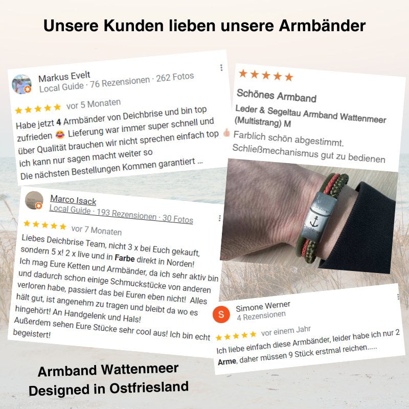 Leder & Segeltau Armband Wattenmeer (Multistrang)