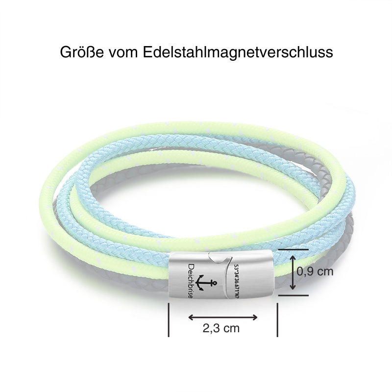 Leder & Segeltau Armband Doppelte Leuchtkraft (Multistrang)