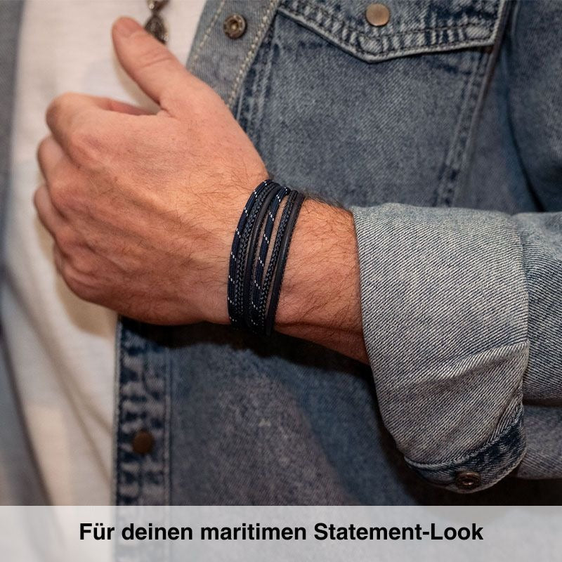 Leder & Segeltau Armband Doppelte Windstärke (doppelt) (Multistrang)