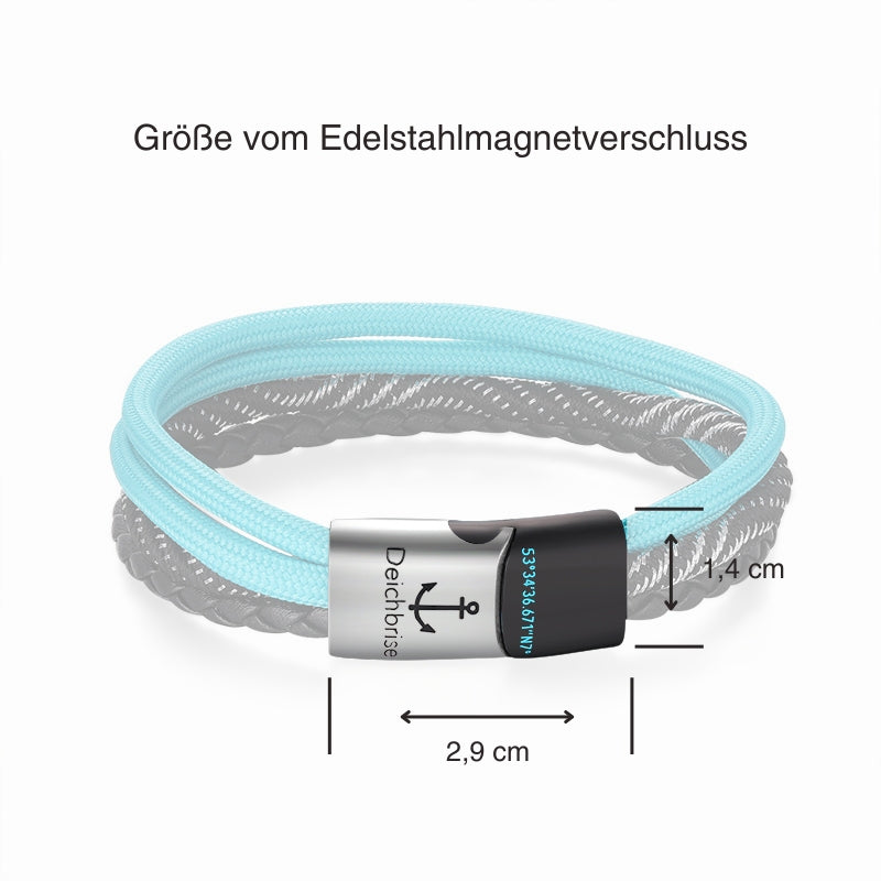 Leder & Segelseil Armband Nordsee (Multistrang)