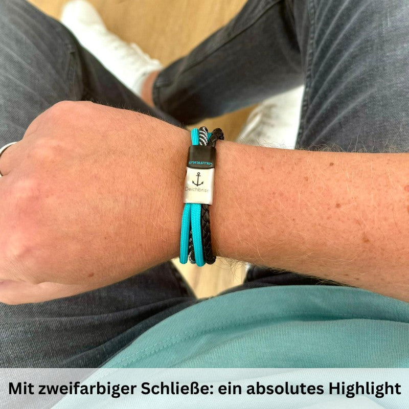 Leder & Segelseil Armband Nordsee (Multistrang)