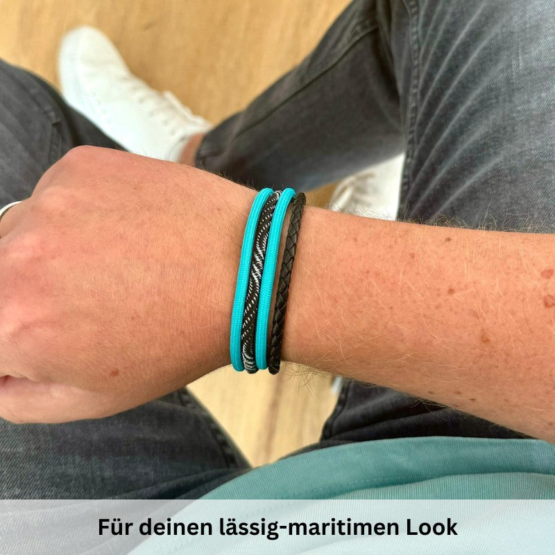 Leder & Segelseil Armband Nordsee (Multistrang)