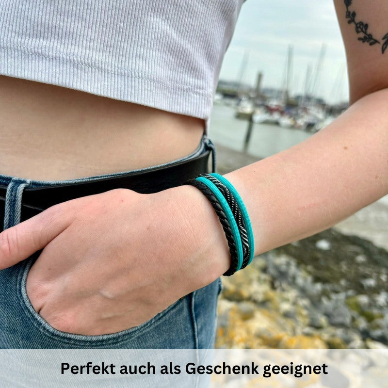 Leder & Segelseil Armband Nordsee (Multistrang)