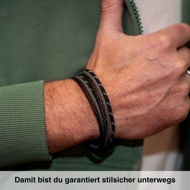 Leder & Segeltau Armband Schlichter Friese (doppelt) (Multistrang)