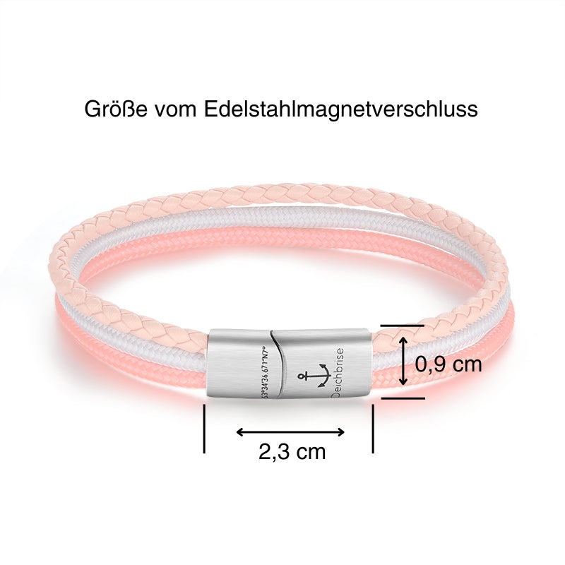 Leder & Segelseil Armband Lady Sunshine (Multistrang)