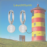 Charm für Ohrringe (Creolen) Leuchtturm aus Edelstahl (Paar)