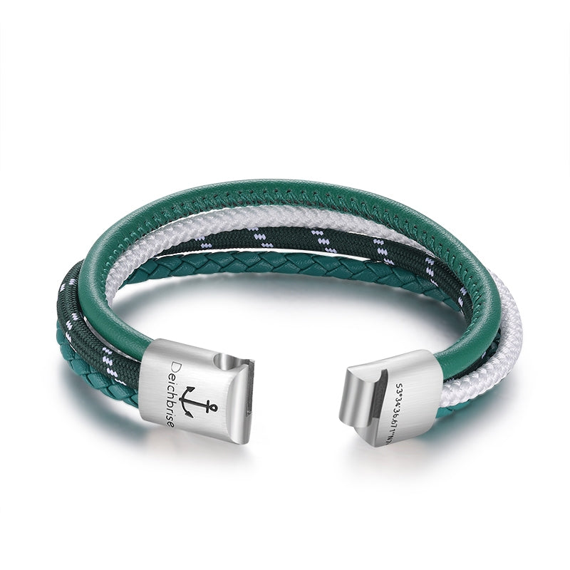 Leder & Segelseil Armband Bremen (Multistrang)