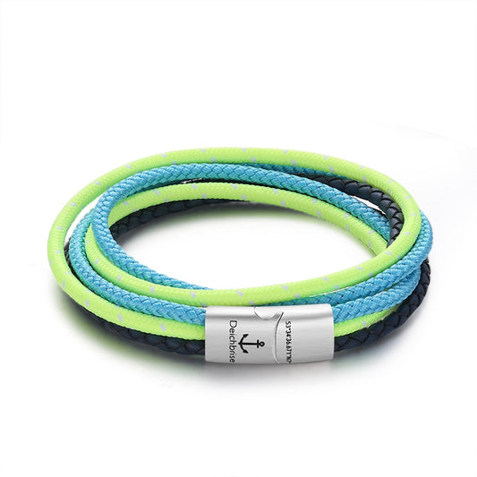 Leder & Segeltau Armband Doppelte Leuchtkraft (Multistrang)