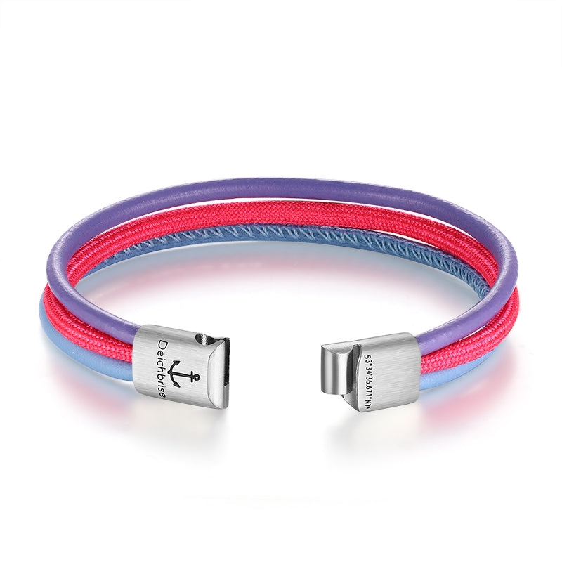 Leder & Segelseil Armband Friesland Lady (Multistrang)