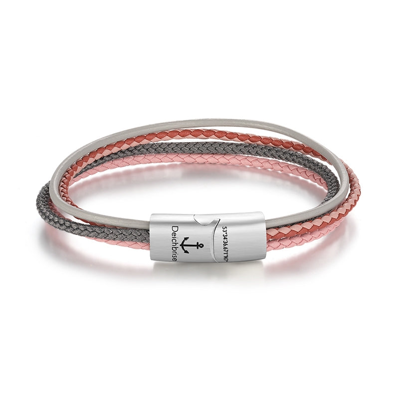 Leder & Segeltau Armband Klein Pellworm (Multistrang)