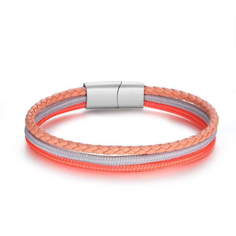 Leder & Segelseil Armband Lady Sunshine (Multistrang)