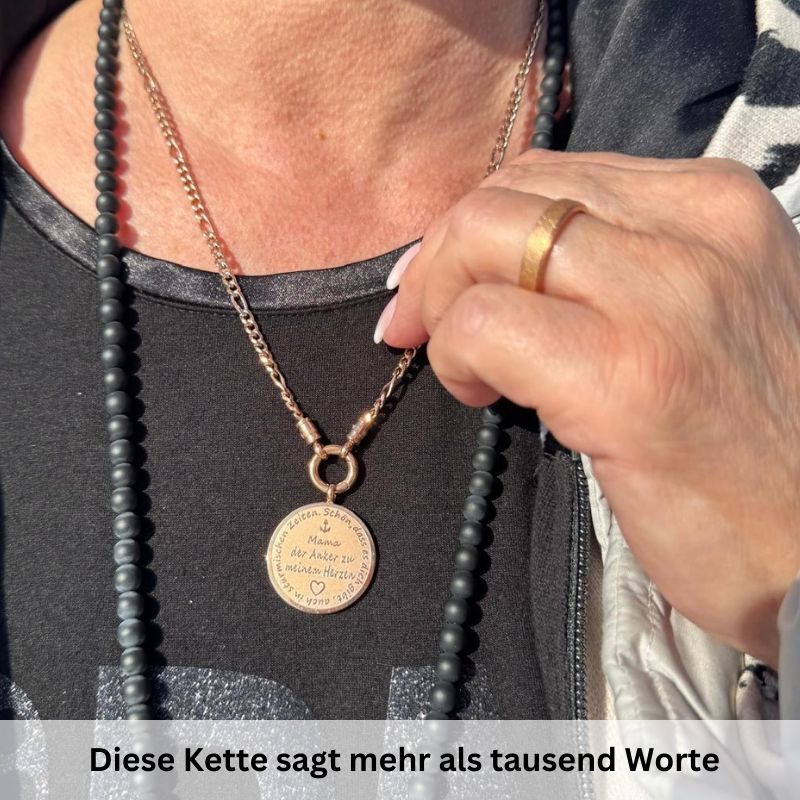 Kette mit Anhänger Muttertag (mit Rund-Karabiner) aus Edelstahl