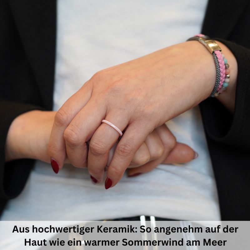 Ring Rosa aus Keramik (Stapelring)