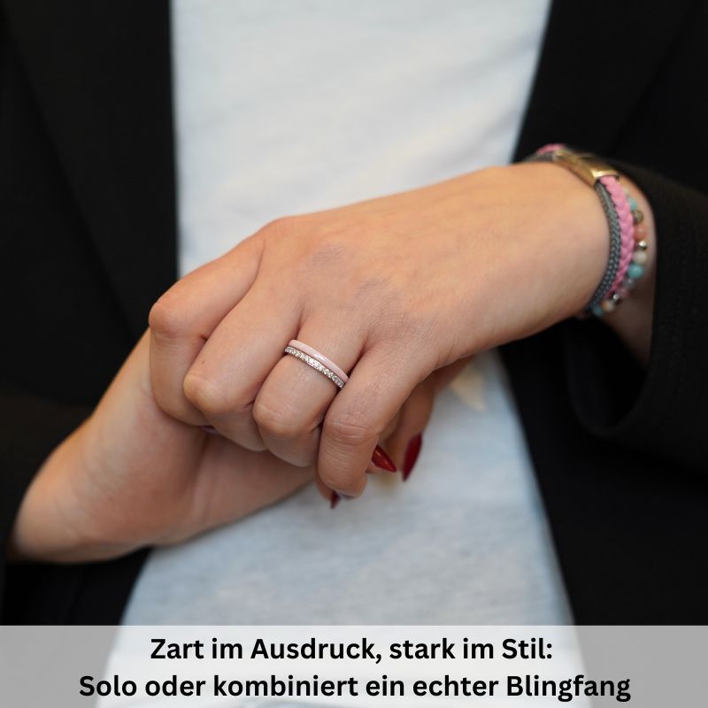 Ring Rosa aus Keramik (Stapelring)