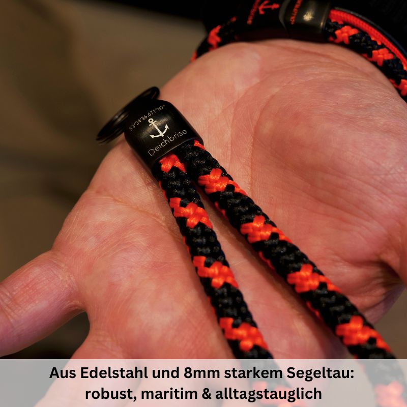 Schlüsselanhänger aus Segeltau Leuchtfeuer (8mm)