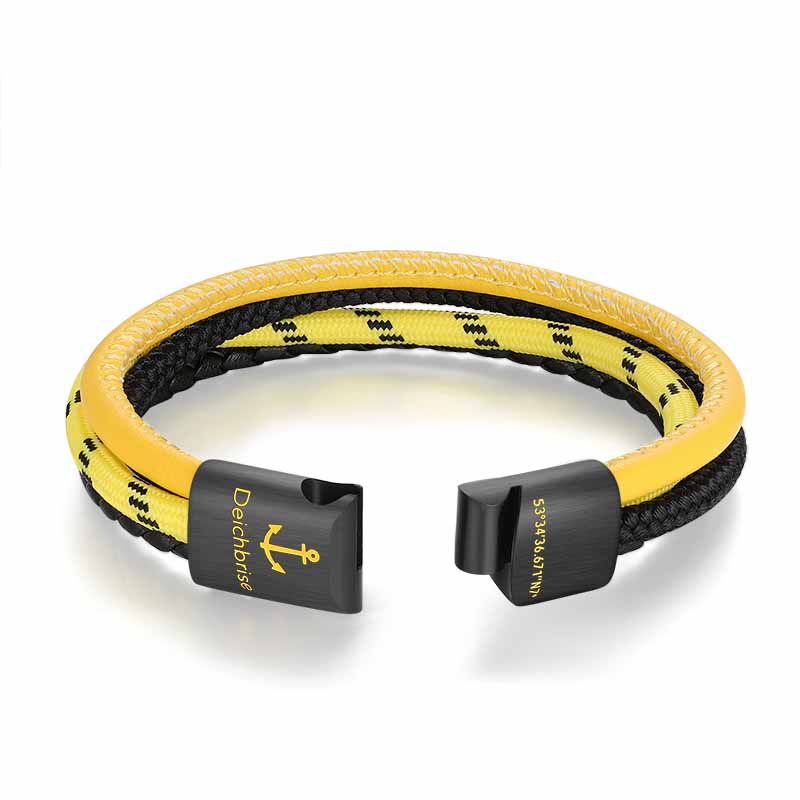 Leder & Segeltau Armband Leuchtsignal (Multistrang)