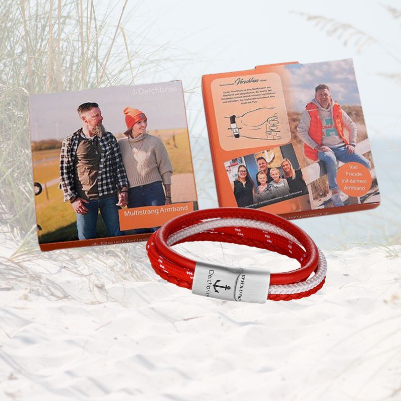 Leder & Segelseil Armband Grenzenlos (Multistrang)