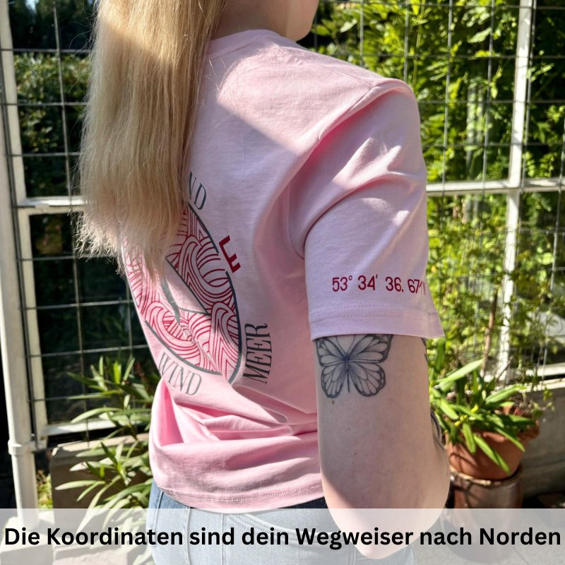 Unisex T-Shirt "Pellworm" (rosa) / "Amrum" (blau)