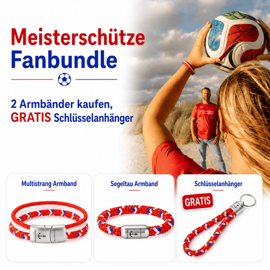 Meisterschütze Fanbundle - 2 Armbänder kaufen, GRATIS Schlüsselanhänger