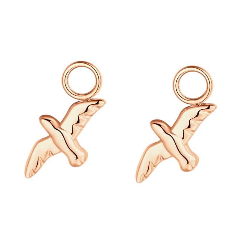 Charm für Ohrringe (Creolen) Möwe aus Edelstahl (Paar)