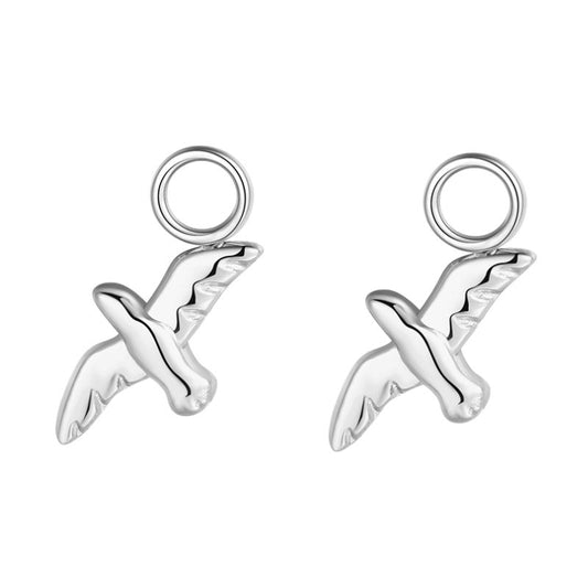 Charm für Ohrringe (Creolen) Möwe aus Edelstahl (Paar)