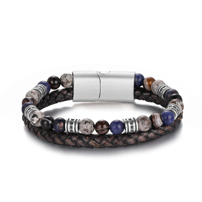 Armband Meereswellen (Multistrang) Achat, Feuerstein & Sodalith